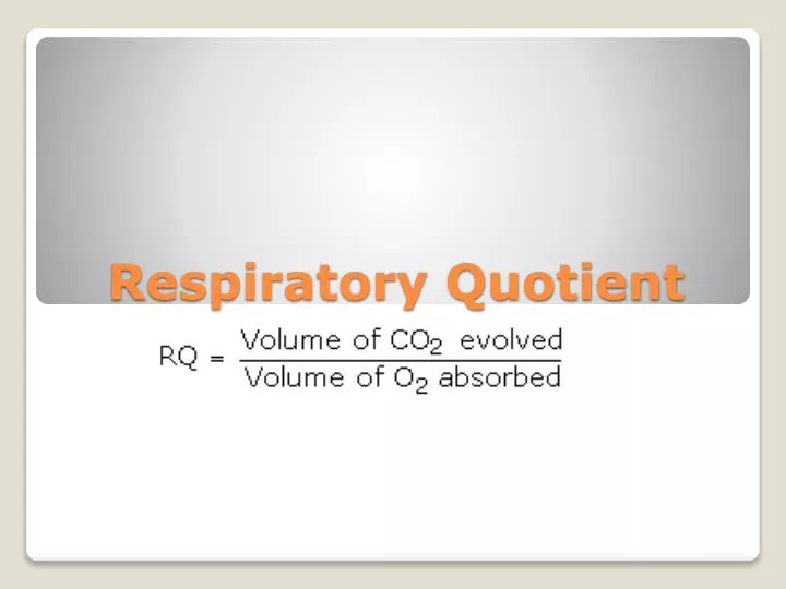 respiratory quotient n.