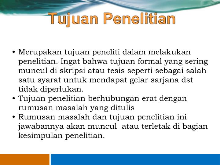 Ppt Pe Rumusan Masalah Pen Tujuan Penelitian Powerpoint