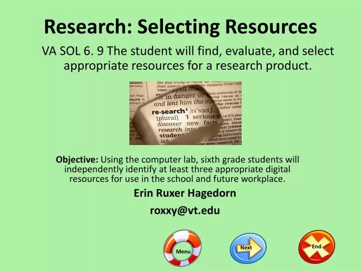 Ppt Research Selecting Resources Powerpoint Presentation Free