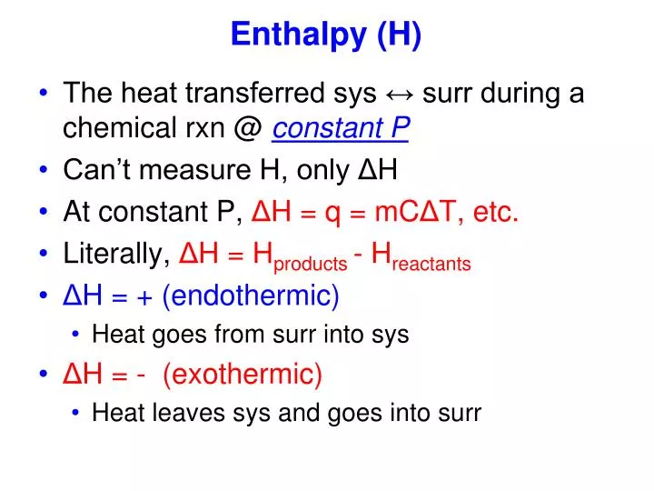 PPT Enthalpy H PowerPoint Presentation Free Download ID 6274598