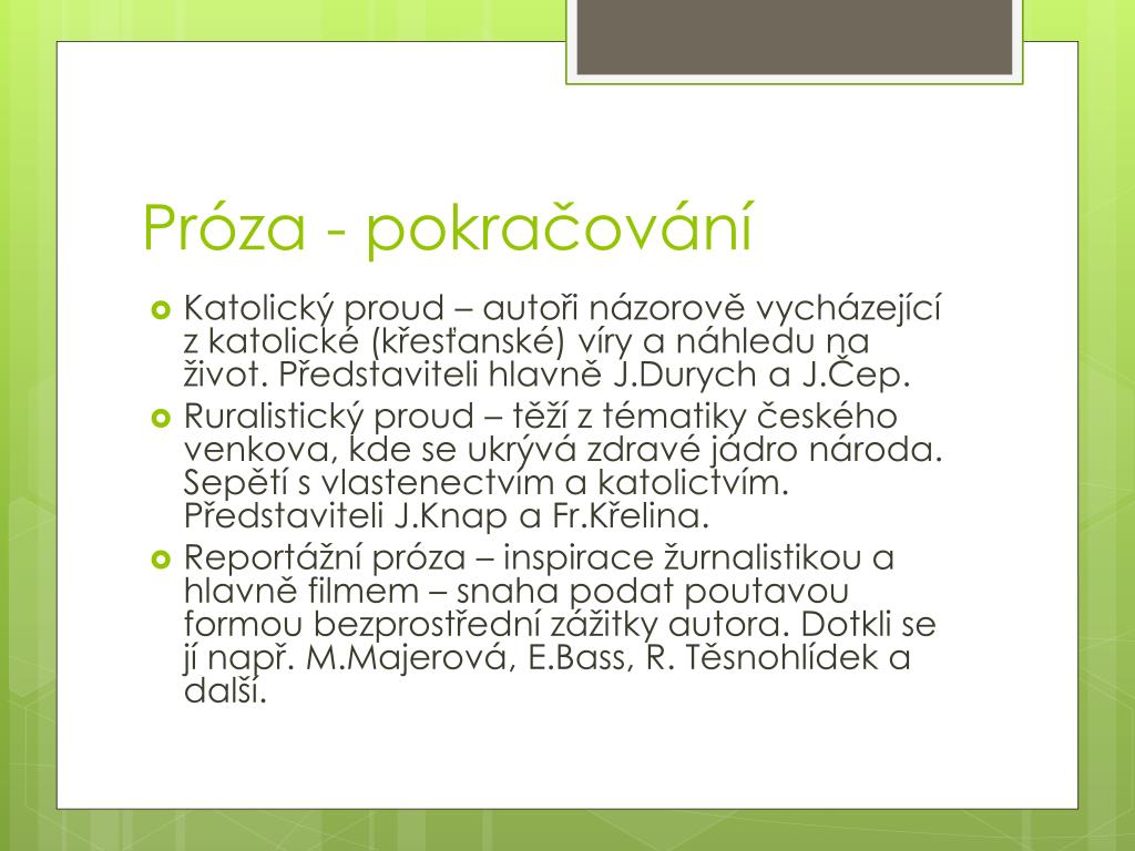 PPT - Česká meziválečná literatura PowerPoint Presentation, free download -  ID:6275469