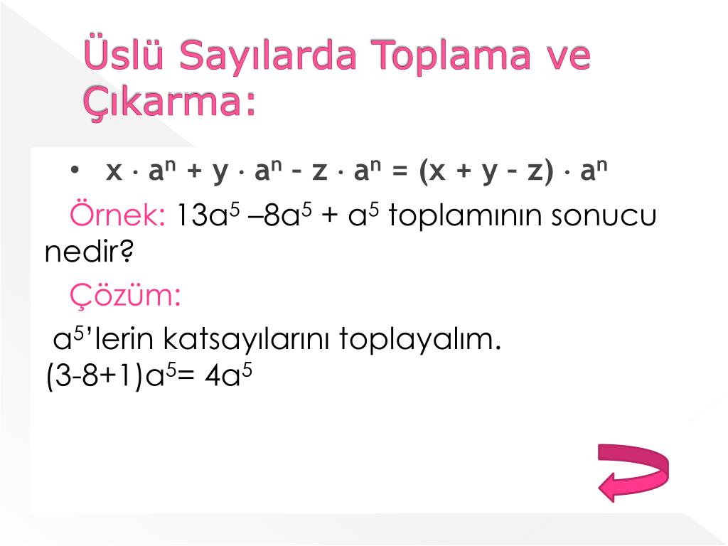 PPT - ÜSLÜ SAYILAR PowerPoint Presentation, free download - ID:6278300