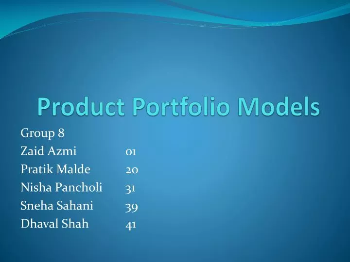 Ppt Product Portfolio Models Powerpoint Presentation Free Download