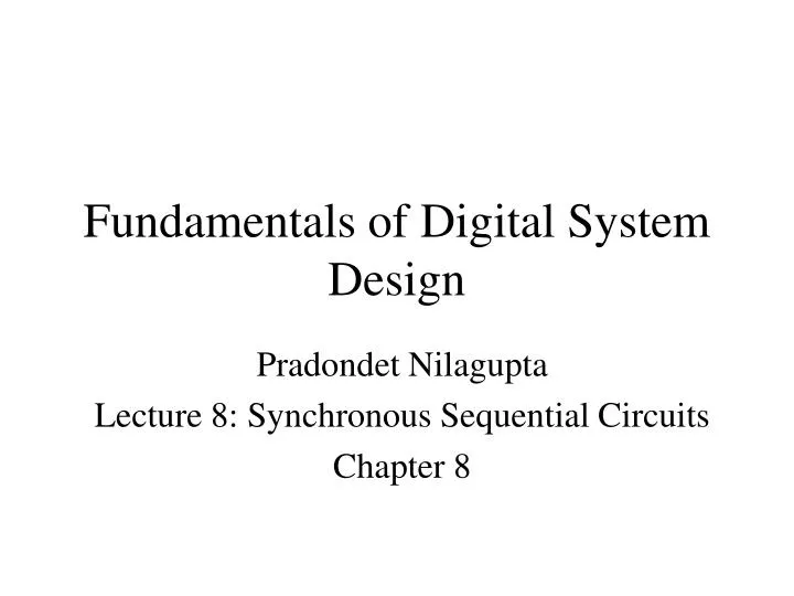 fundamentals of digital system design n.