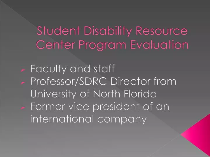 student disability resource center program evaluation n.