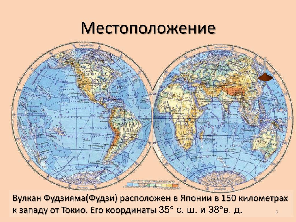 Политическая карта мира с координатами широты и долготы