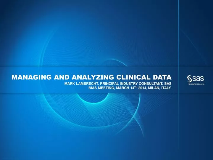 managing and analyzing clinical data n.