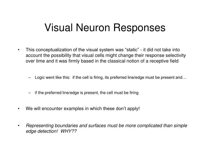 visual presentation of responses