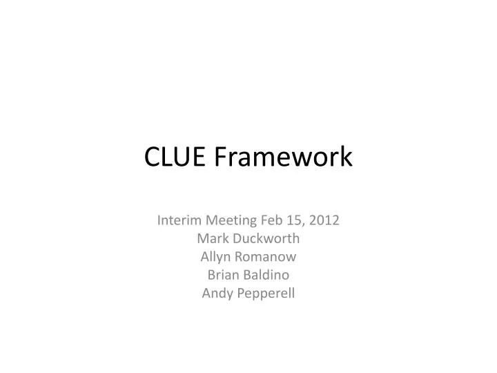 clue framework n.