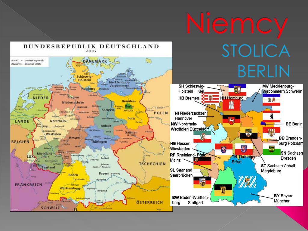 Kraje Niemieckojęzyczne I Ich Stolice Landy Niemiec I Ich Stolice : Bundesrepublik deutschland (brd) lub