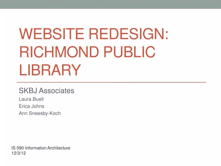 PPT - Website Redesign: Richmond Public Library PowerPoint Presentation ...