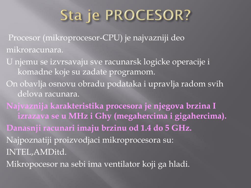 PPT - Procesor PowerPoint Presentation, free download - ID:6289366