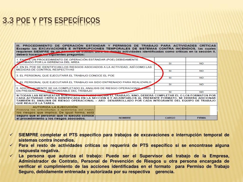PPT - TEMA: Procedimiento Permiso de Trabajo Seguro - PTS Ing. Larry D ...