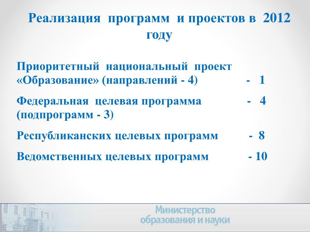 Программа приоритетных национальных проектов