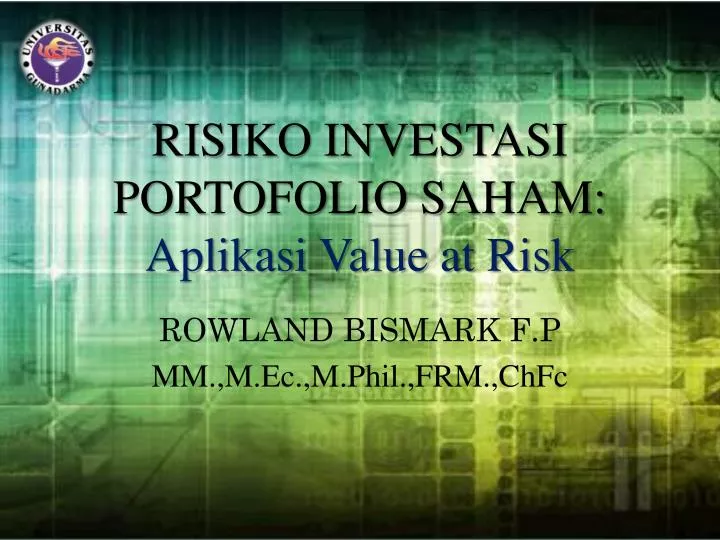 risiko investasi portofolio saham aplikasi value at risk n.
