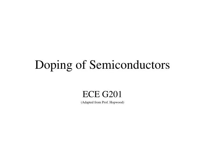 doping of semiconductors n.