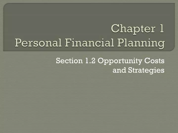 chapter 1 personal financial planning n.