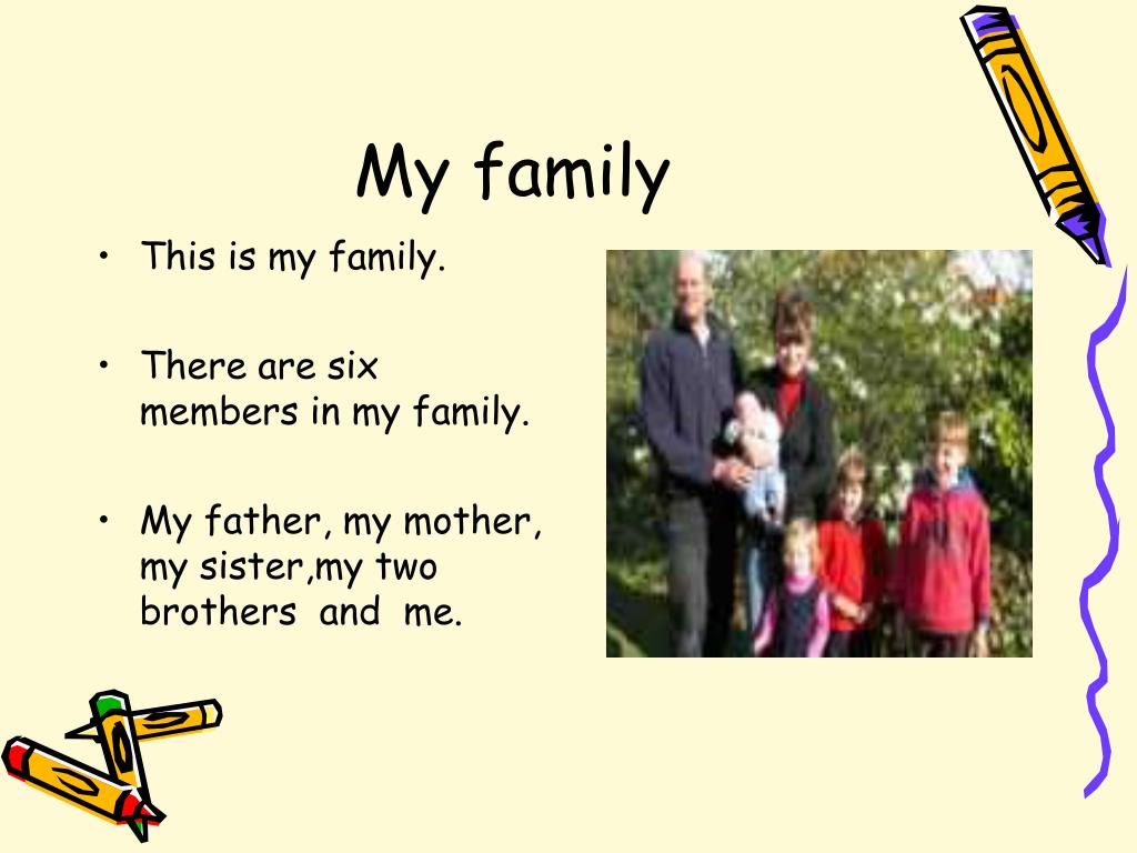 my family ppt presentation for kindergarten