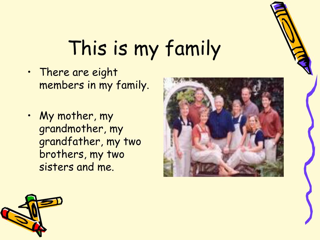 my family presentation in english