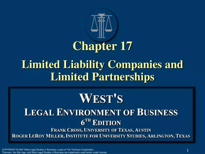 Ppt Chapter 17 Limited Liability Companies And Limited Partnerships Powerpoint Presentation