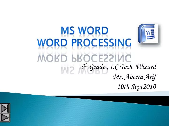 word processing presentation