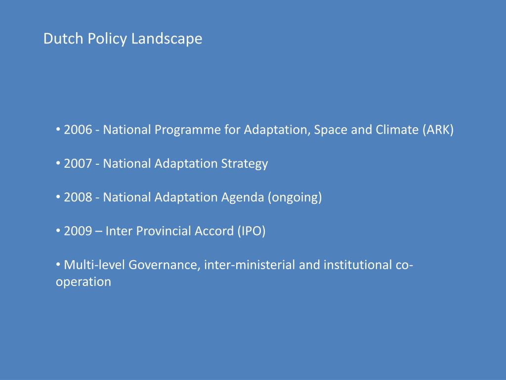 PPT - Climate Change Adaptation in the Netherlands Dominique Tappy ...