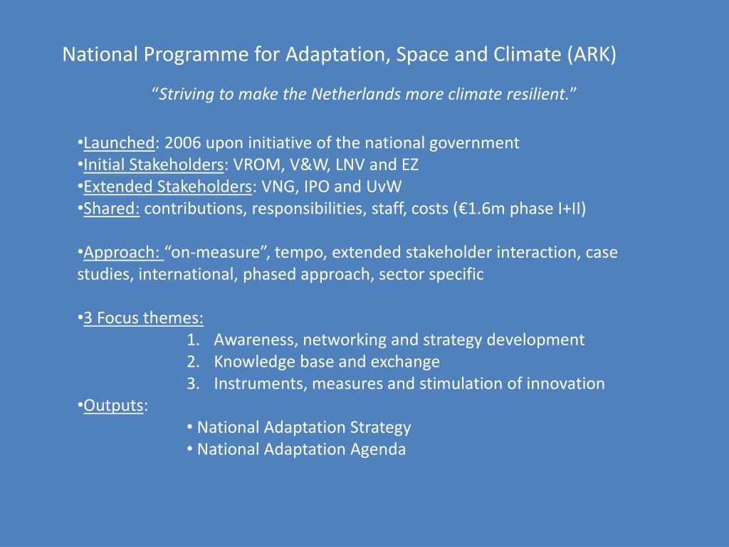 PPT - Climate Change Adaptation in the Netherlands Dominique Tappy ...