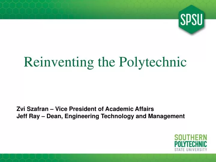 reinventing the polytechnic n.