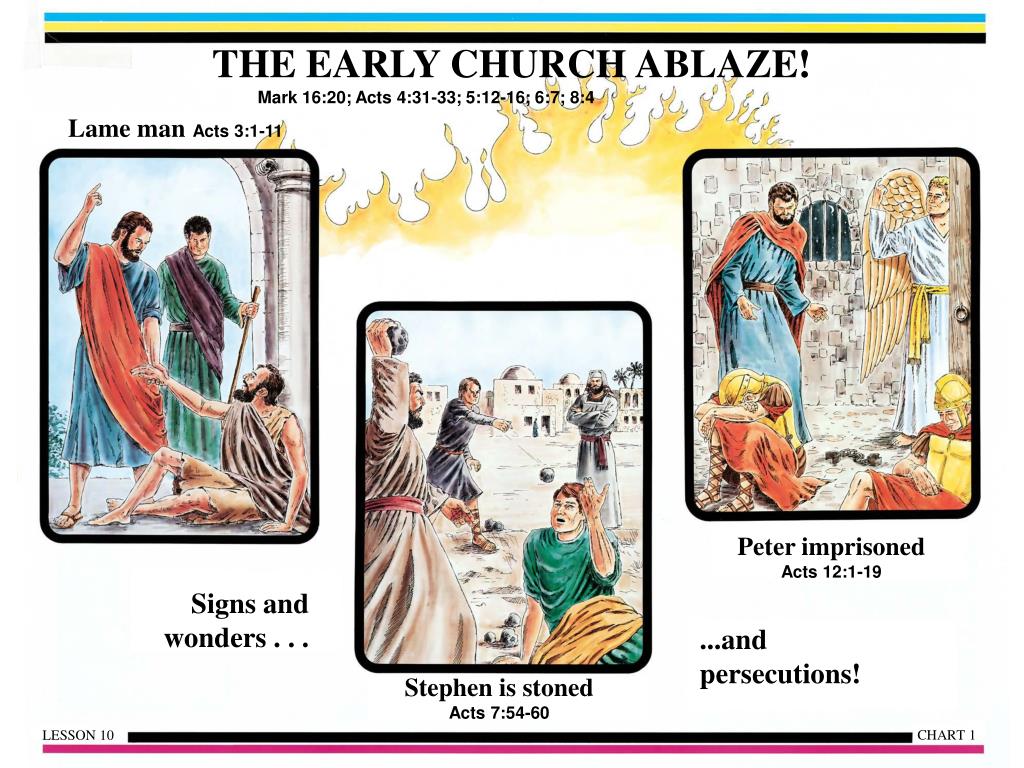 PPT - THE EARLY CHURCH ABLAZE! Mark 16:20; Acts 4:31-33; 5:12-16; 6:7; 8:4  PowerPoint Presentation - ID:6302865