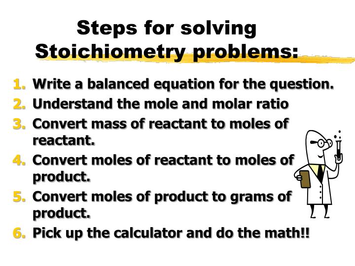 problem solving of stoichiometry
