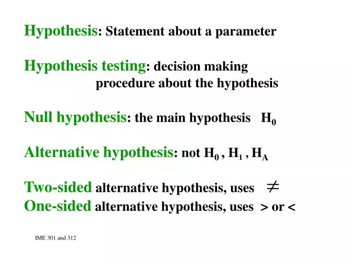 hypothesis statement includes