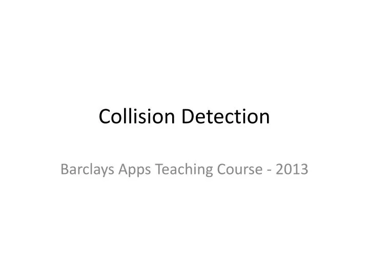 collision detection n.
