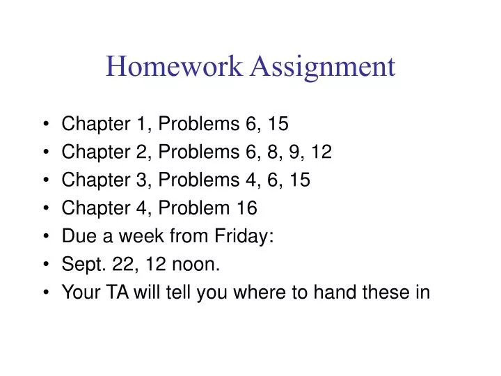 que significa homework assignment