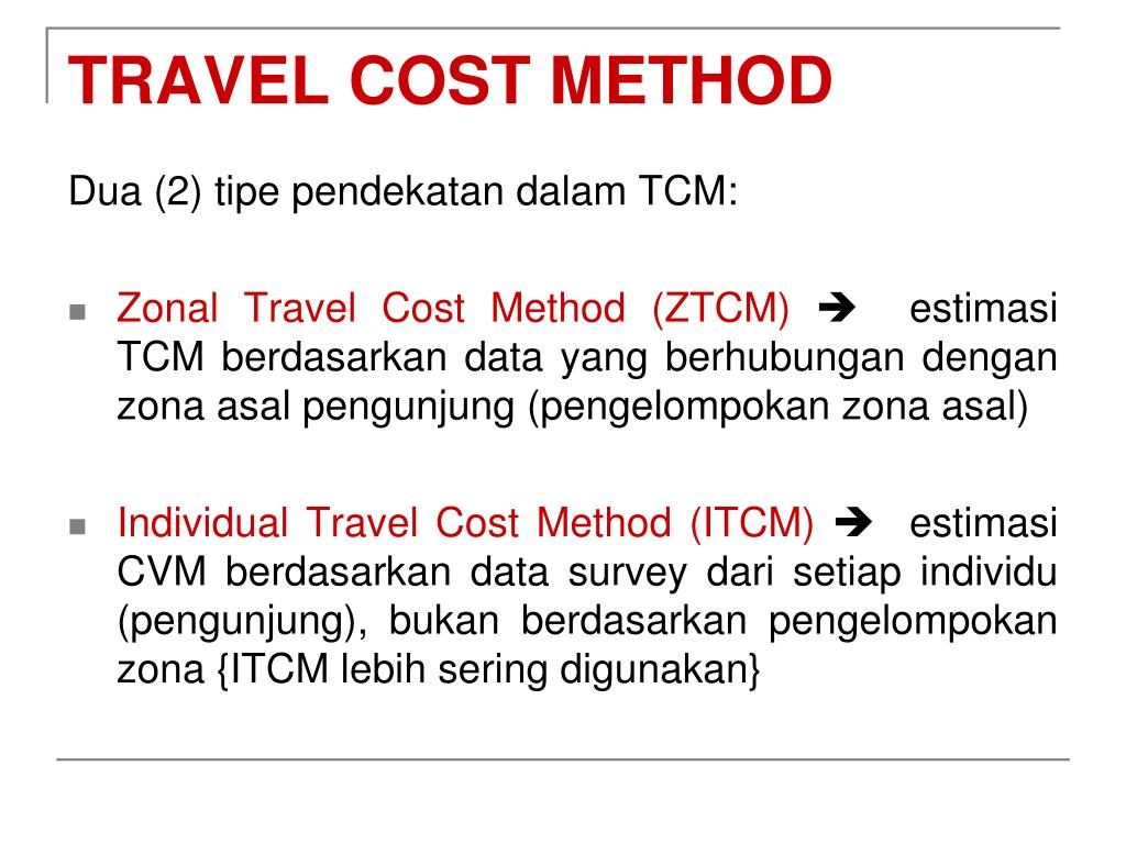 how travel cost method works