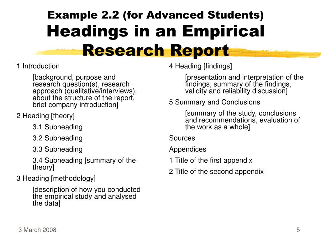 empirical research report example