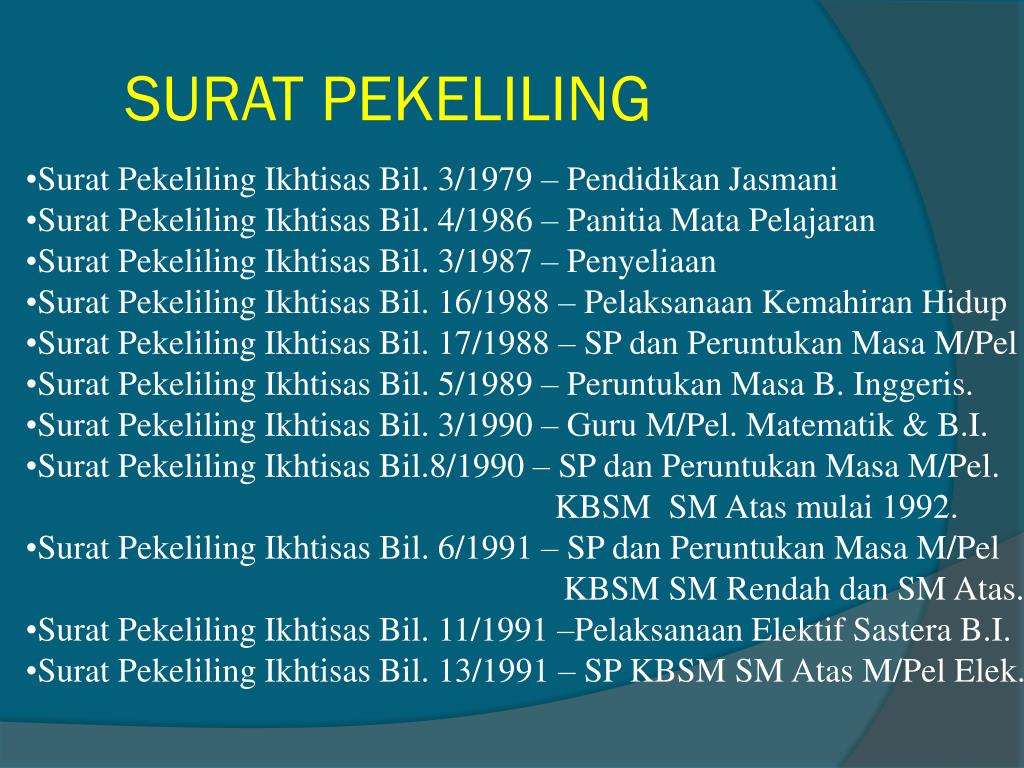 Surat Pekeliling Ikhtisas Panitia Mata Pelajaran