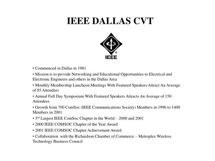 PPT IEEE DALLAS CVT PowerPoint Presentation, free download ID6309400