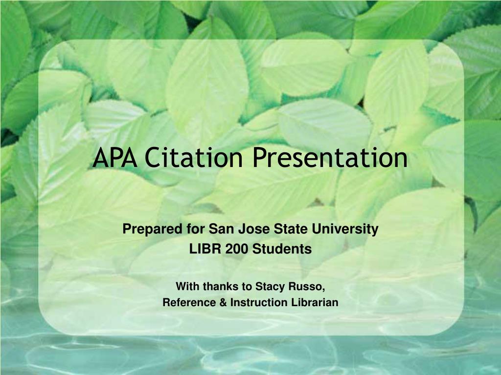 PPT APA Citation Presentation PowerPoint Presentation, free download PPT APA Citation Presentation PowerPoint Presentation, free download