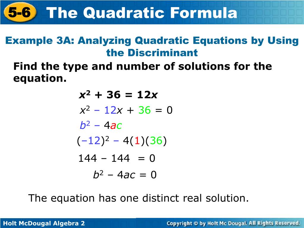 Finding Roots Of Quadratic Equation Using Discriminant At Naomi 