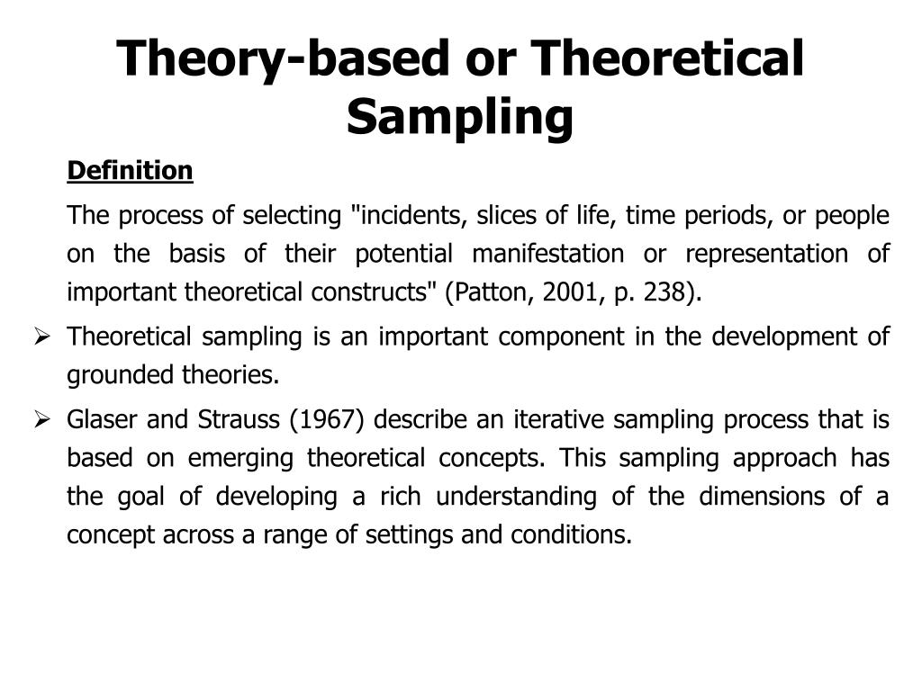 theoretical sampling case study