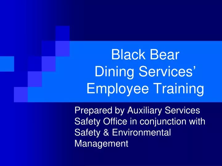 black bear dining services employee training n.