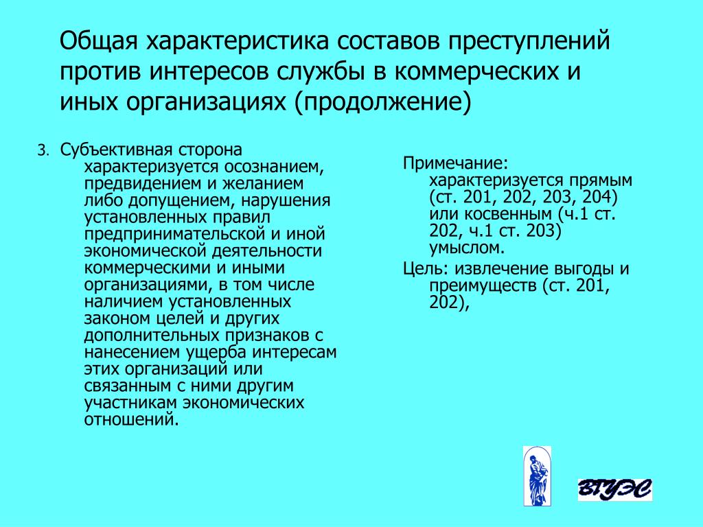 Преступления против интересов службы в коммерческих и иных организациях презентация