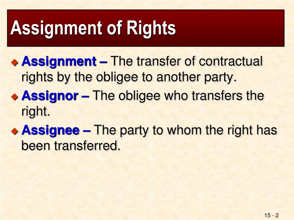 assignment or delegation of contract rights and duties