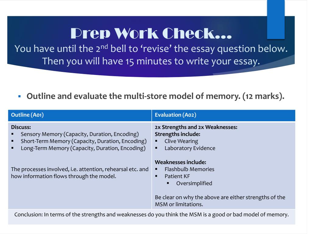 multi store model of memory evaluation