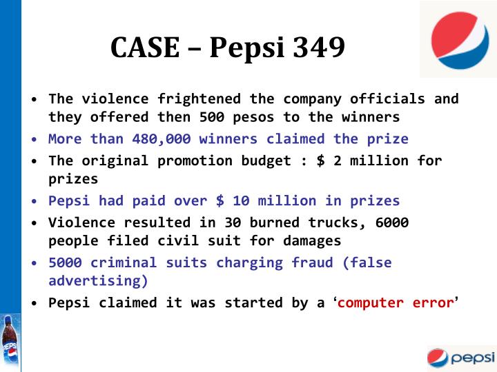 pepsi 349 case study analysis