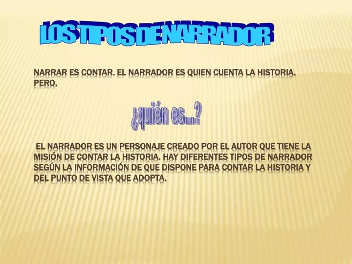 PPT LOS TIPOS DE NARRADOR PowerPoint Presentation, free