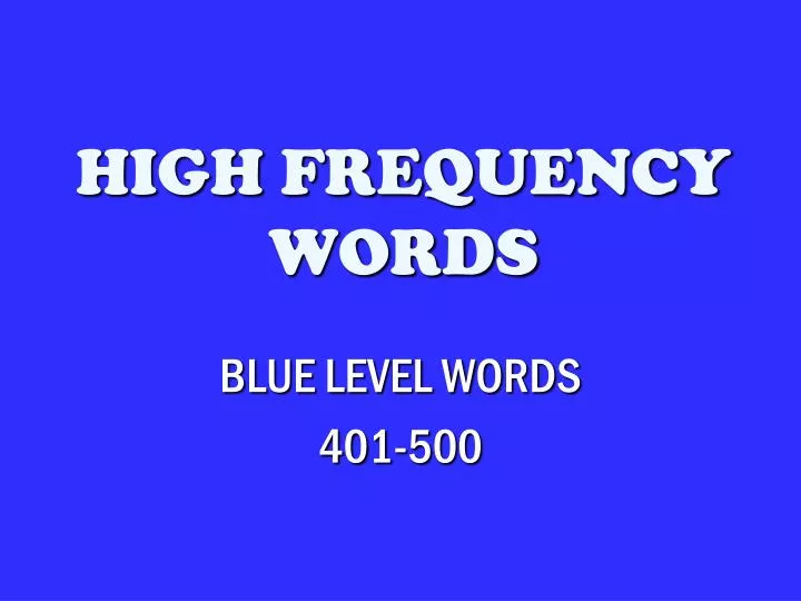 high frequency words n.