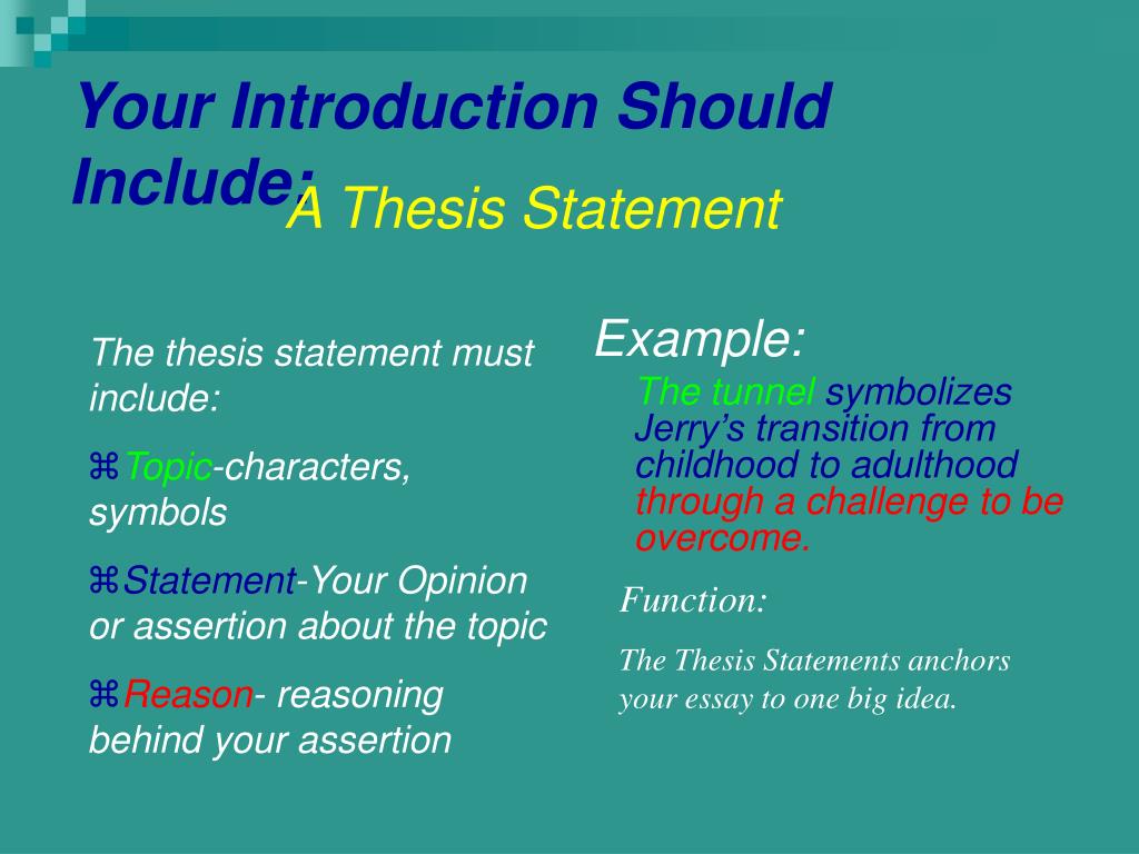 what should a thesis statement include