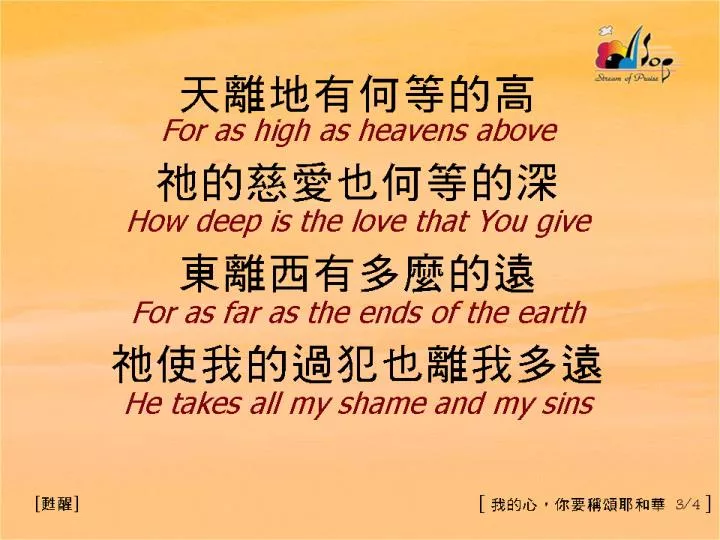 Ppt 我的心 你要稱頌耶和華 3 4 Praise The Lord O My Soul Powerpoint Presentation Id