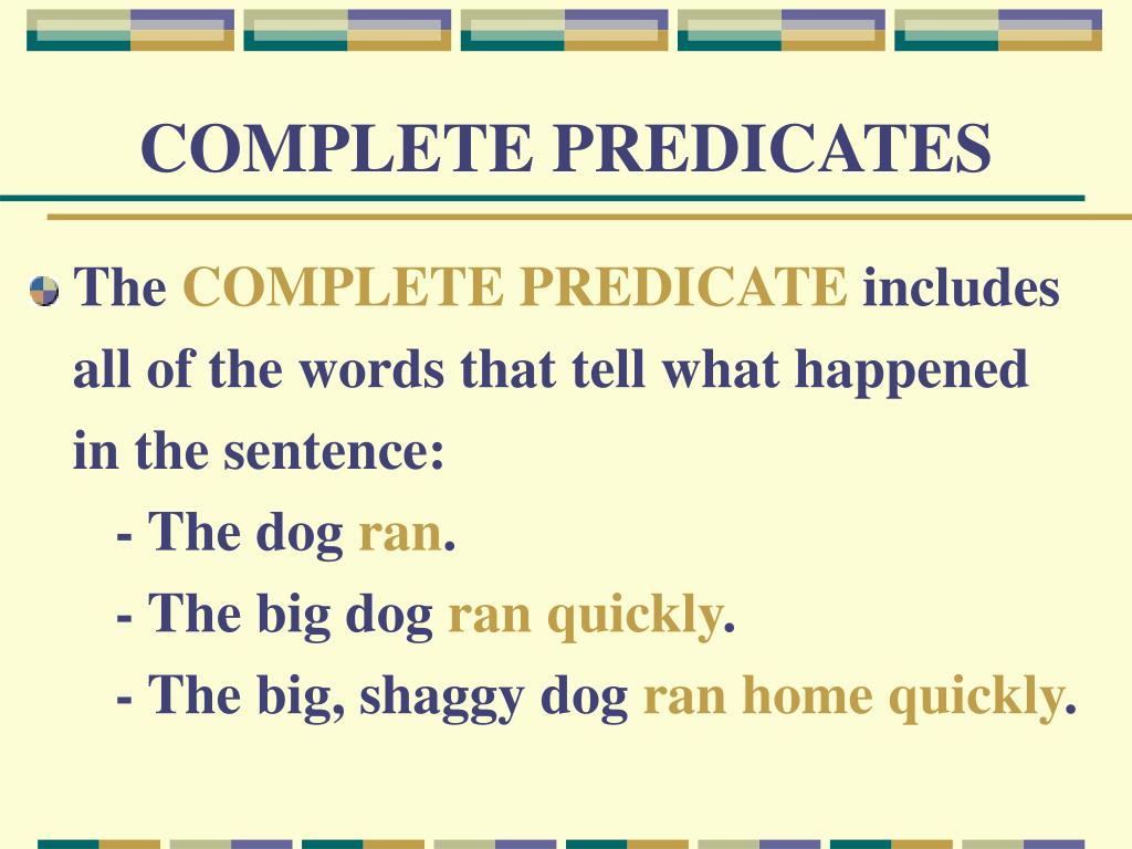 PPT Subjects And Predicates PowerPoint Presentation Free Download 